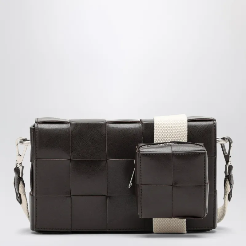 Dark Brown Cassette Shoulder Bag made by Bottega Veneta