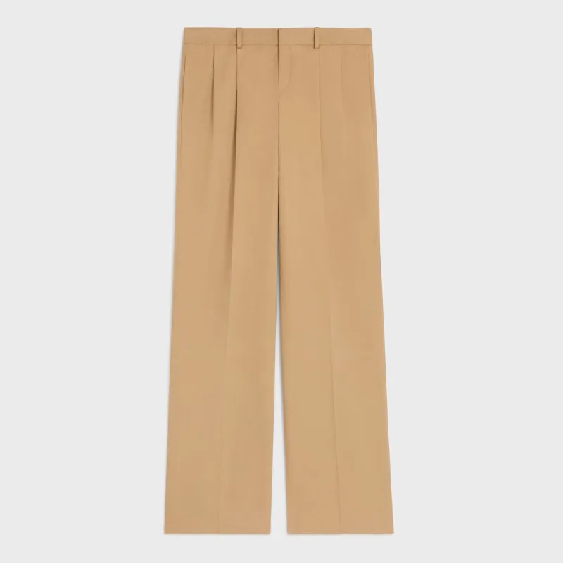 Beige Cotton Trousers made by Celine
