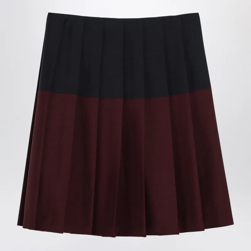 Amaranth/Navy Blue Skirt In Kid Mohair made by Miu Miu