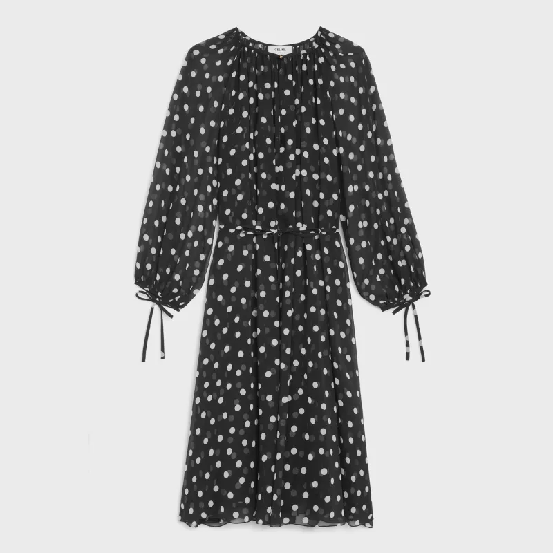 Folk Dress In Silk Georgette made by Celine