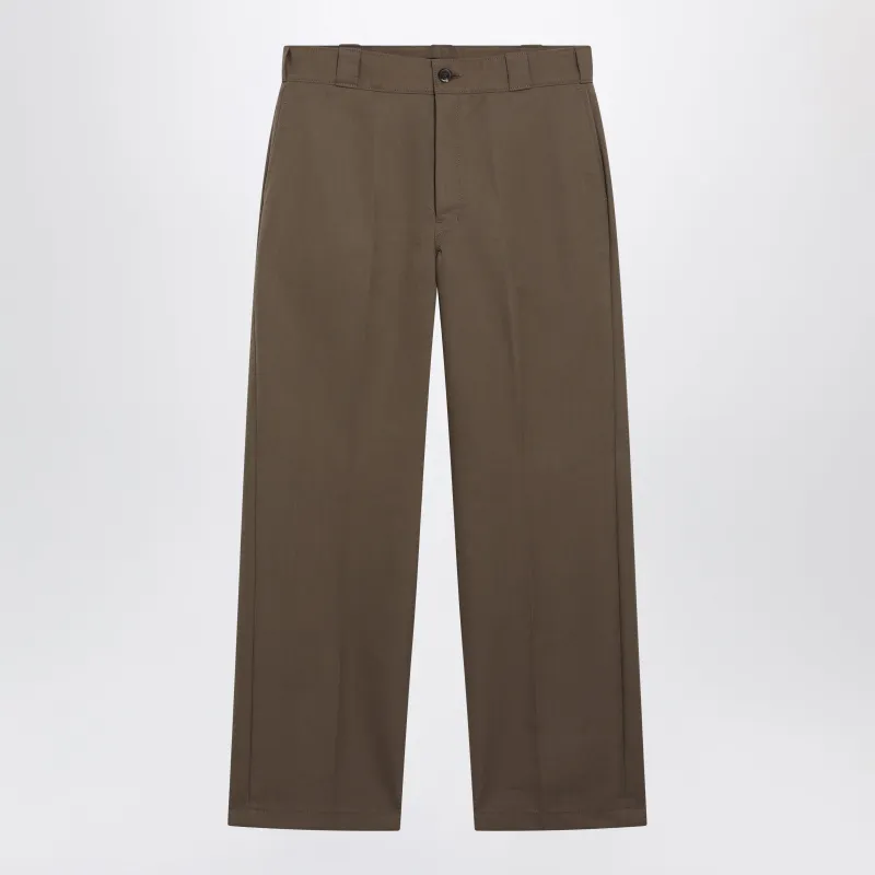 Brown Technical Canvas Trousers made by Prada