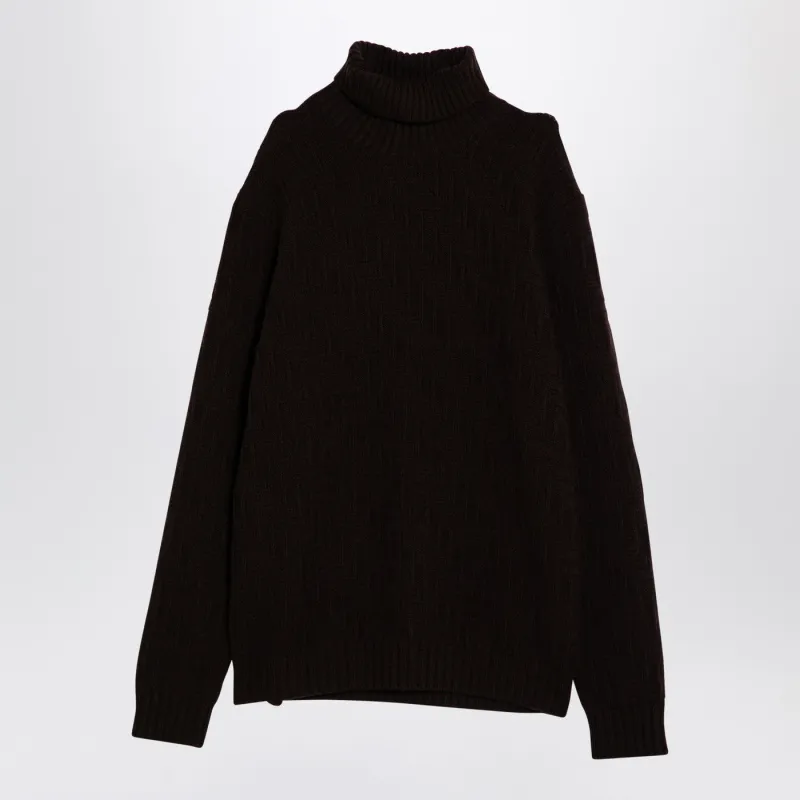 Brown Cashmere Blend Turtleneck Sweater made by Prada