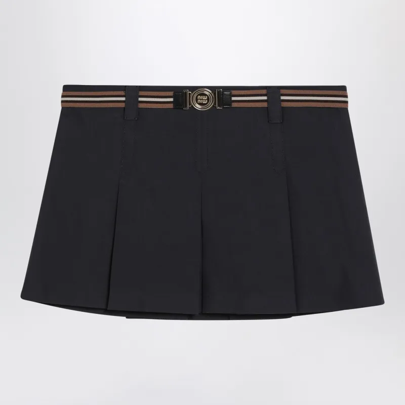 Pleated Blue Miniskirt made by Miu Miu
