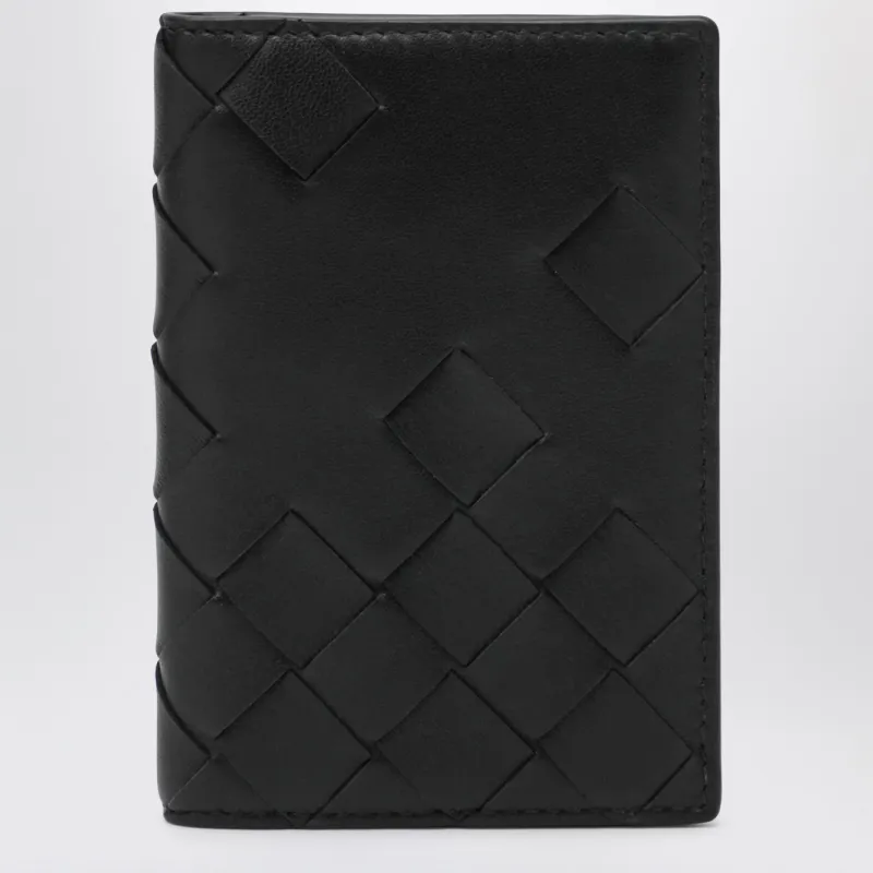 Card Holder With Flap Black In Braided made by Bottega Veneta
