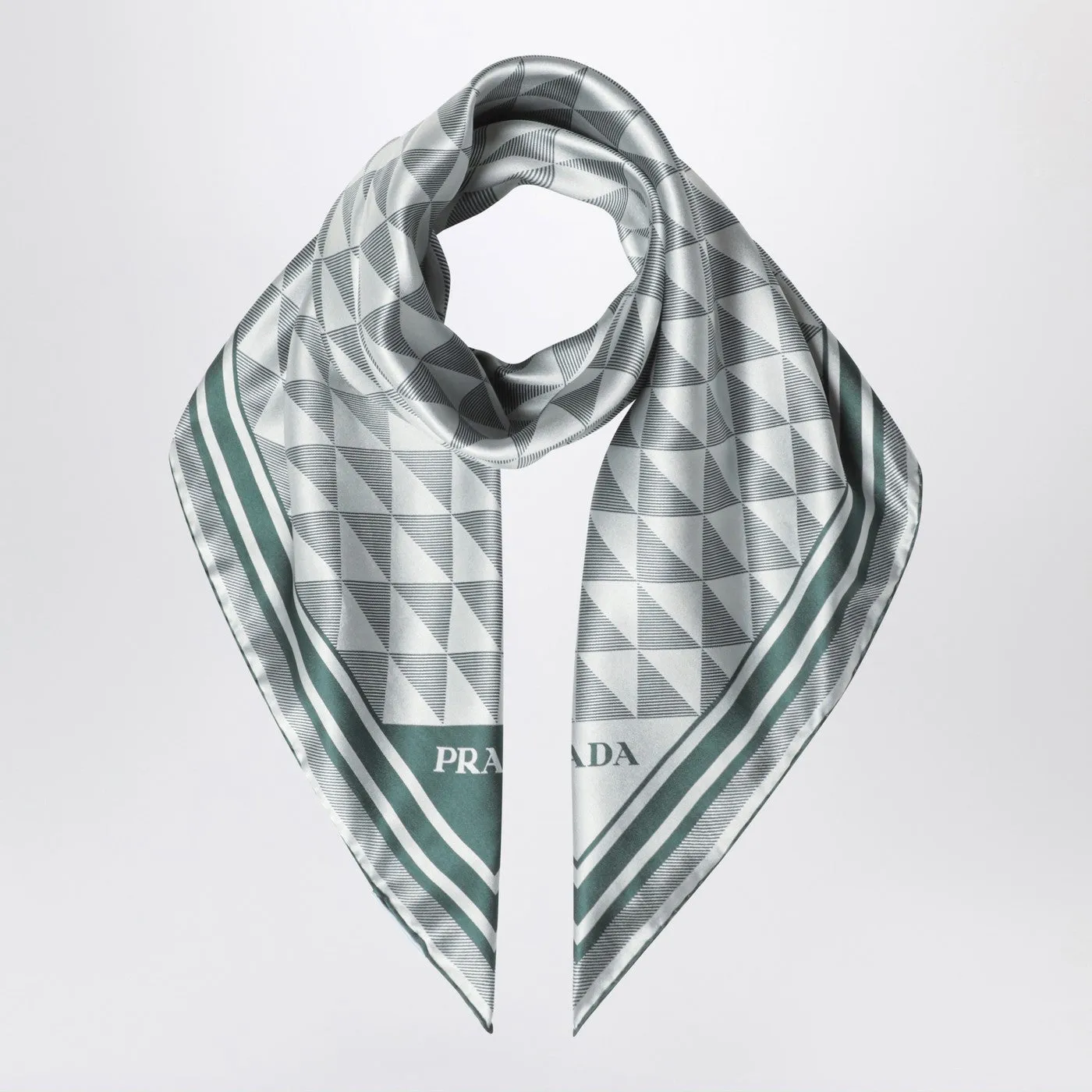 Emerald Printed Silk Twill Scarf 90x90 sold by Wanan Luxury