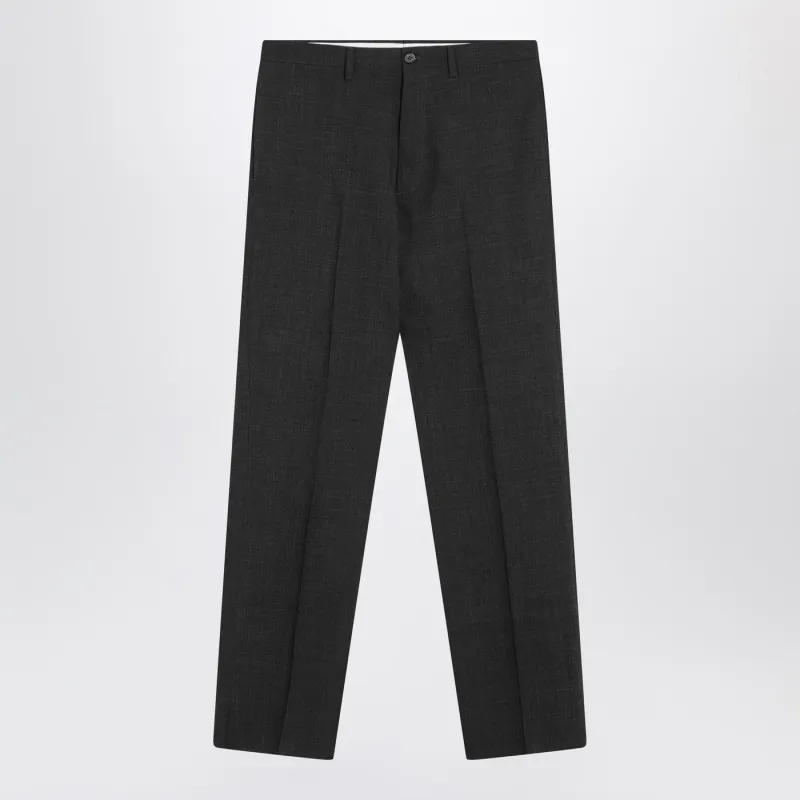 Anthracite Grey Wool Trousers made by Prada