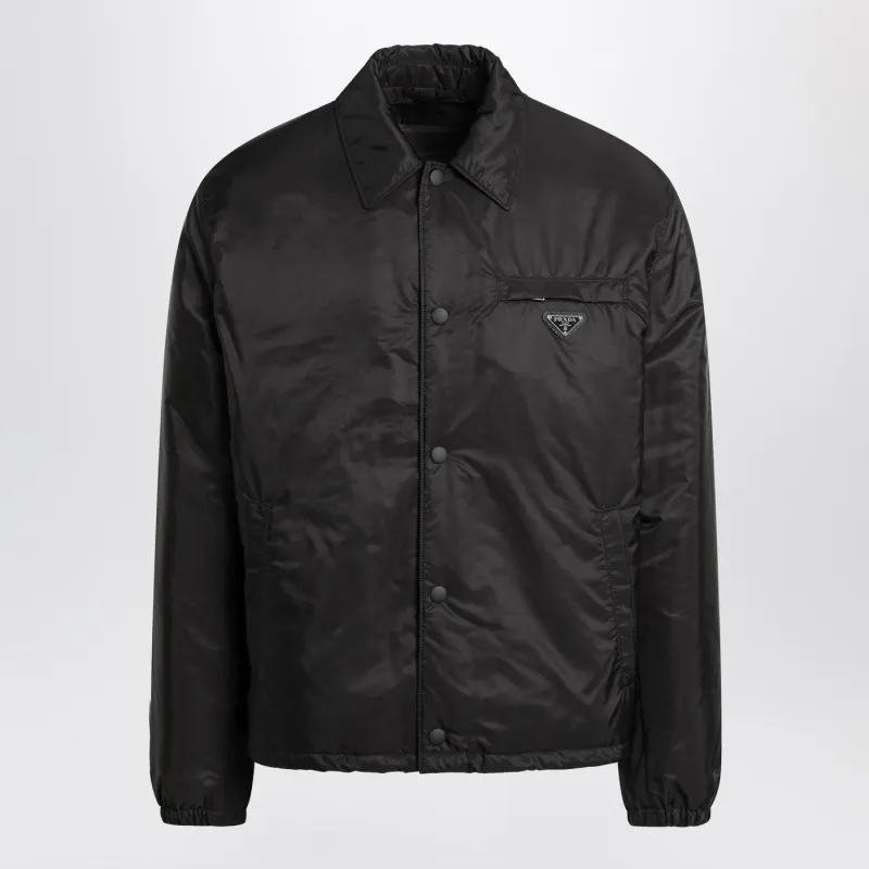 Black Re-Nylon Zip-Up Jacket made by Prada