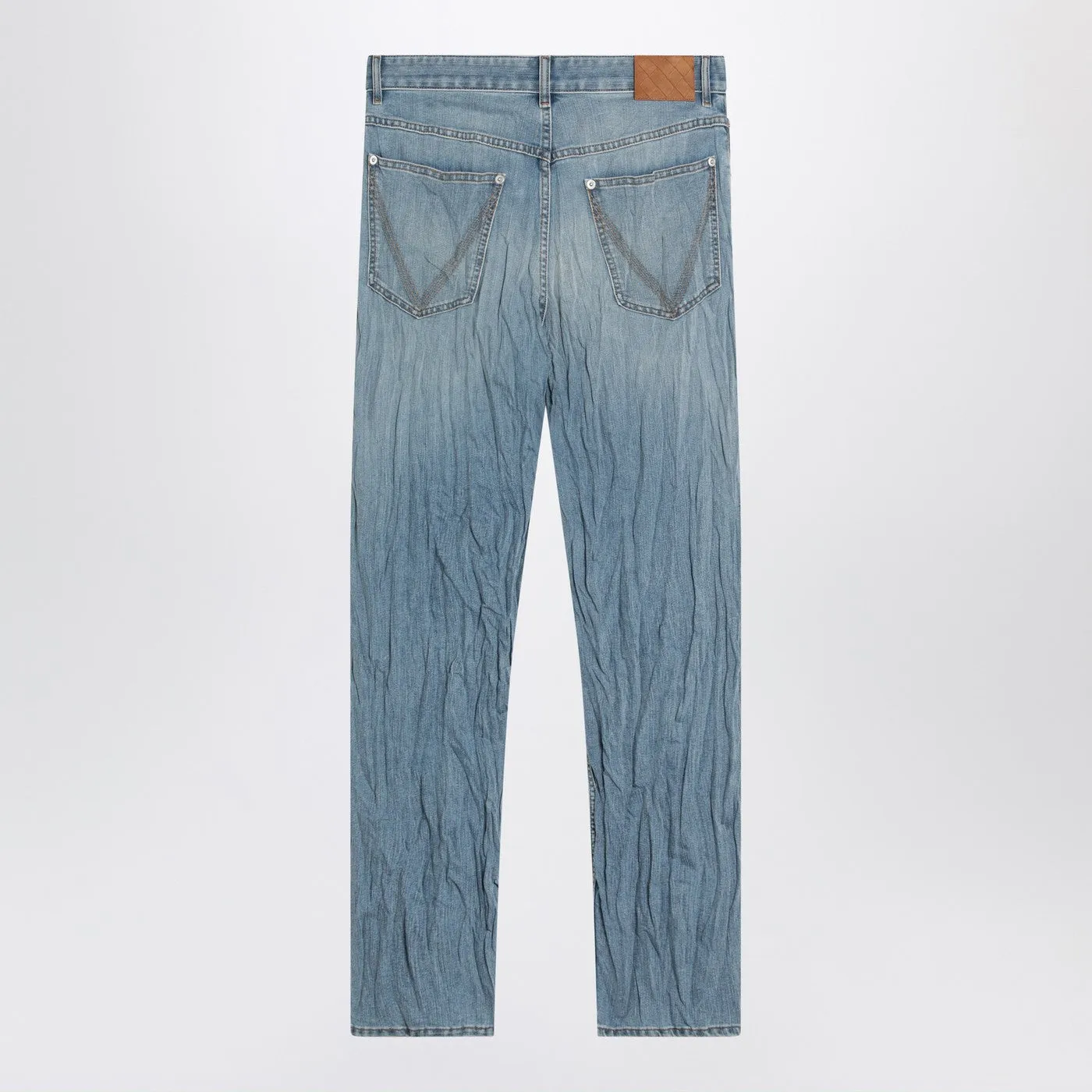 Light Blue Jeans With Crinkled Faded Effect sold by Wanan Luxury product image thumbnail 2