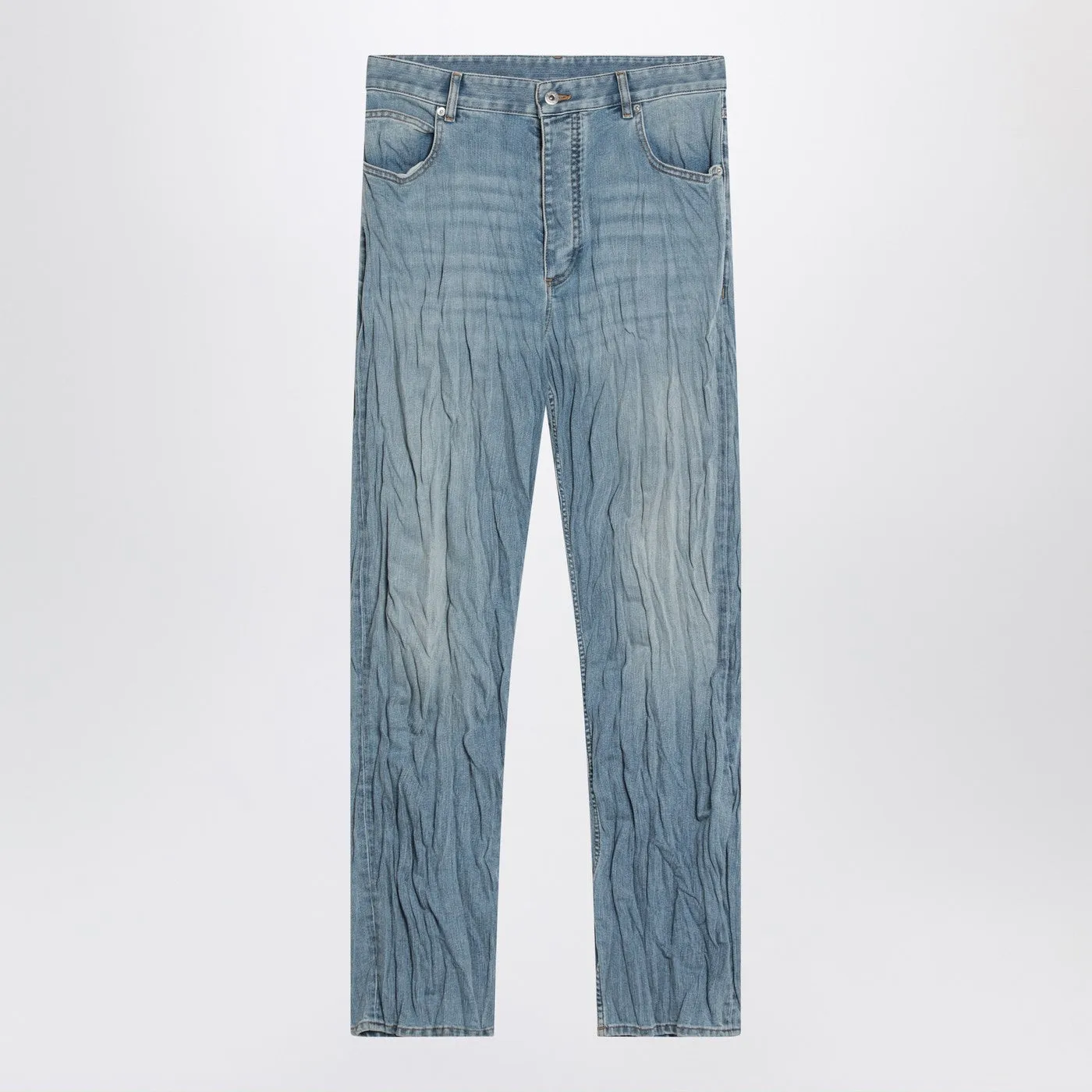 Light Blue Jeans With Crinkled Faded Effect sold by Wanan Luxury