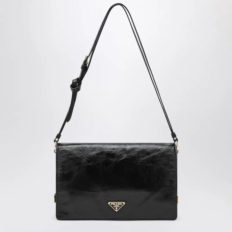 Medium Shoulder Bag Black In Leather made by Prada