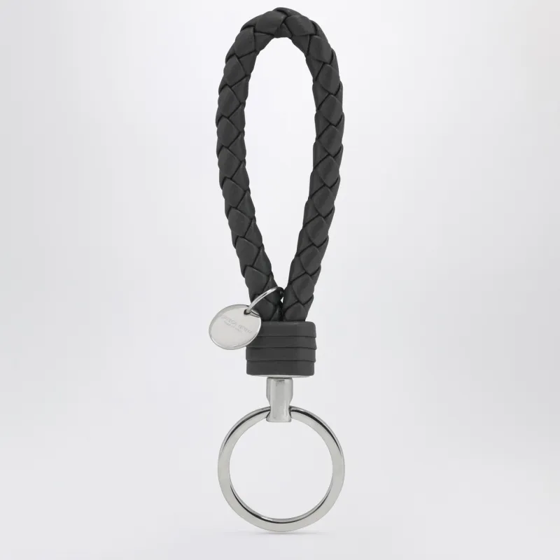 Grey Intrecciato Leather Key Ring made by Bottega Veneta