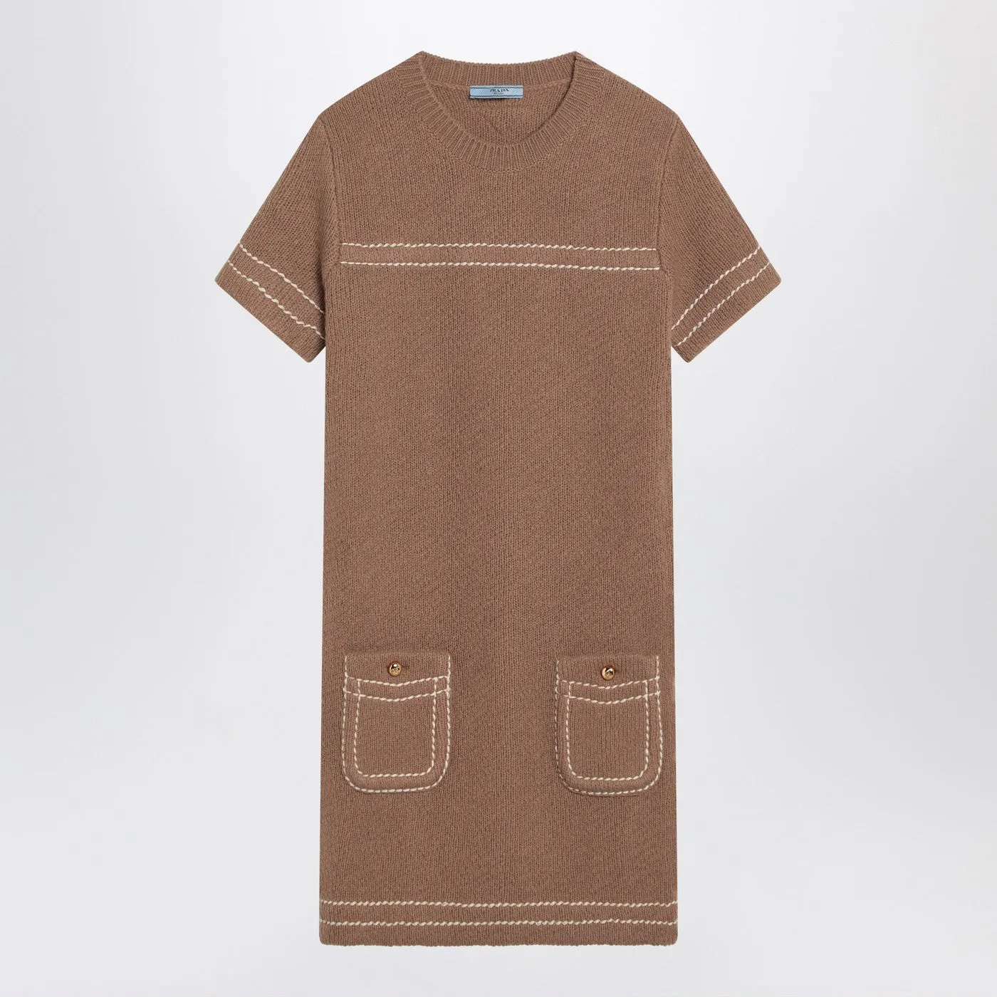 Camel-Coloured Cashmere Short Dress sold by Wanan Luxury