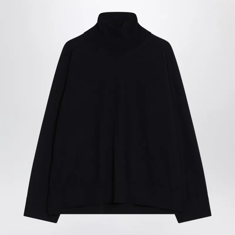 Dark Blue Turtleneck Wool Sweater made by Bottega Veneta