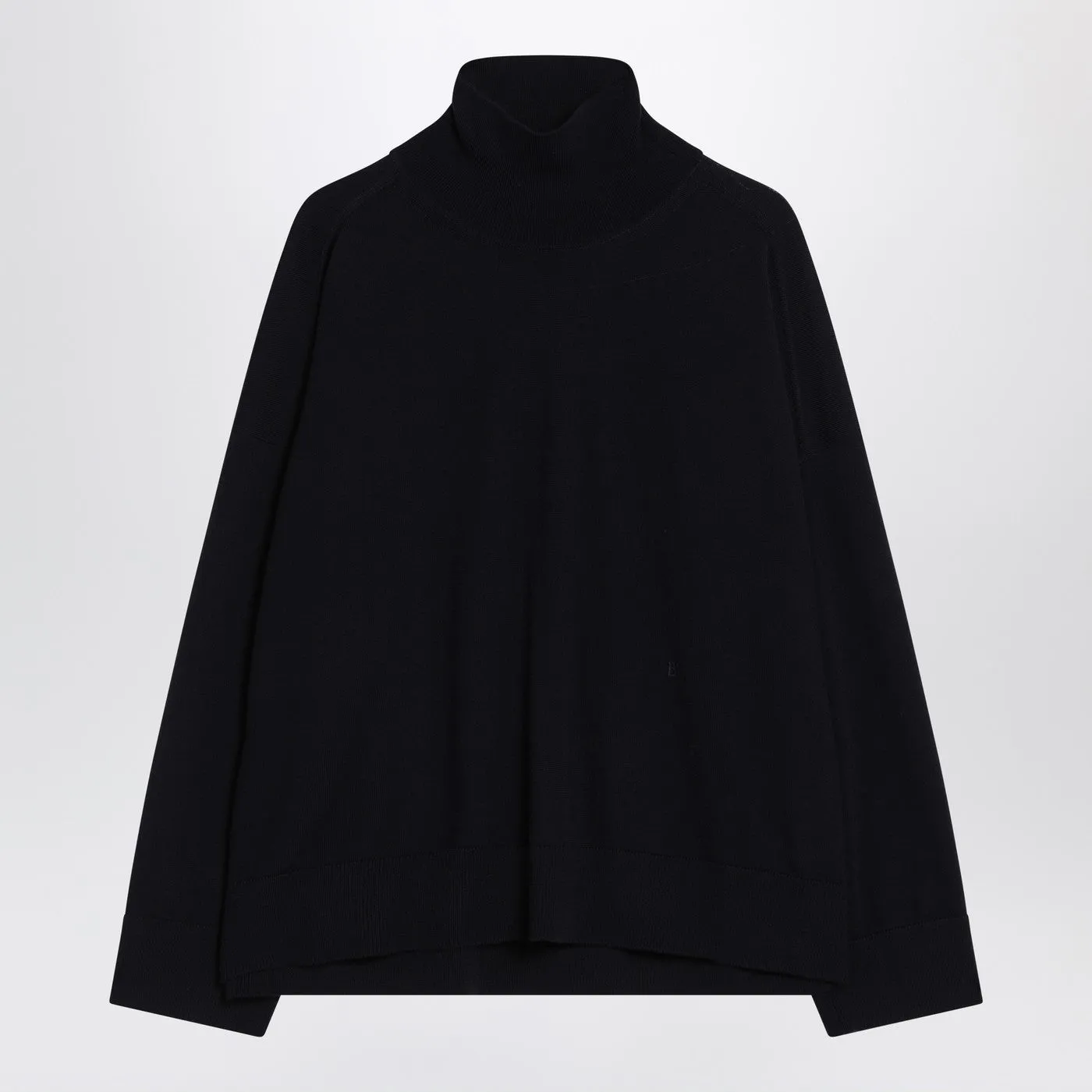 Dark Blue Turtleneck Wool Sweater sold by Wanan Luxury