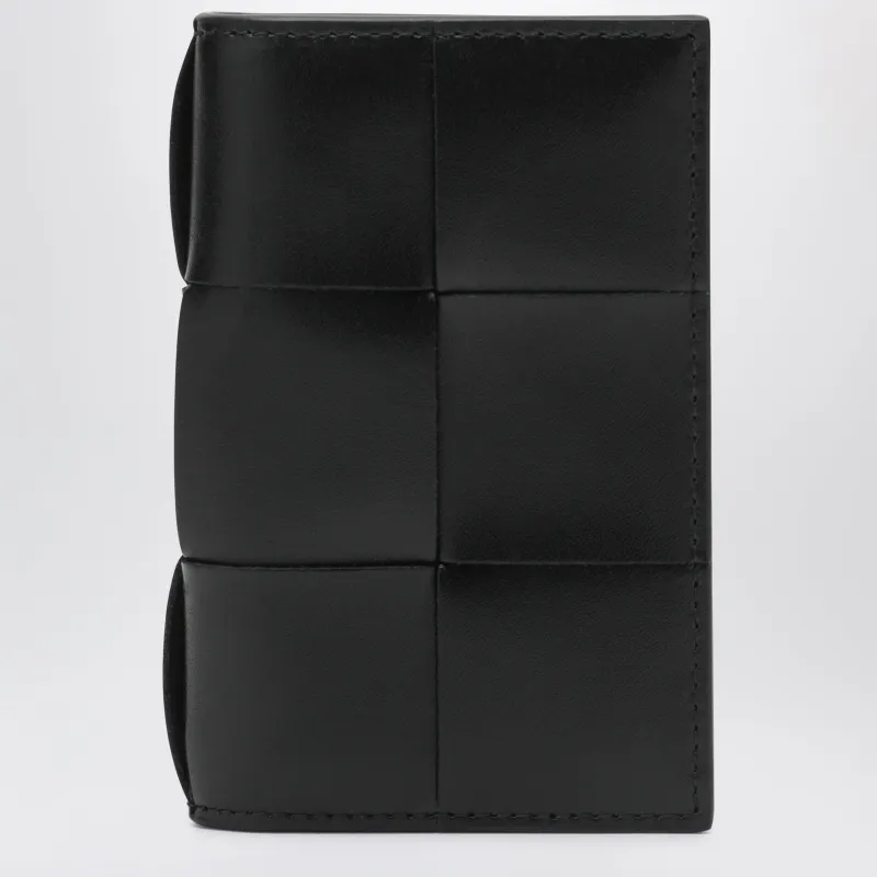 Black Bifold Card Holder With Maxi Intreccio made by Bottega Veneta