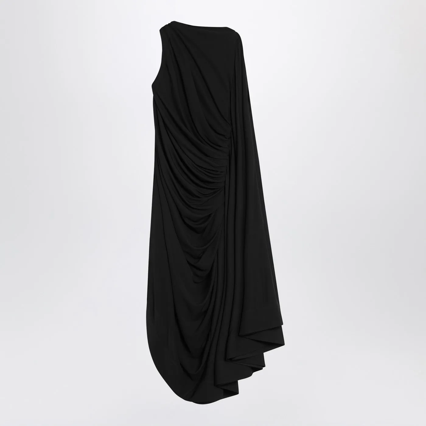 Black Viscose Jersey Draped Dress sold by Wanan Luxury product image thumbnail 2