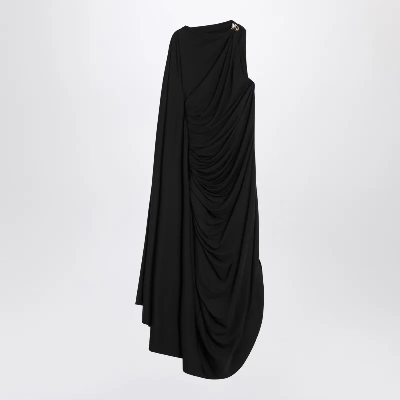Black Viscose Jersey Draped Dress made by Bottega Veneta