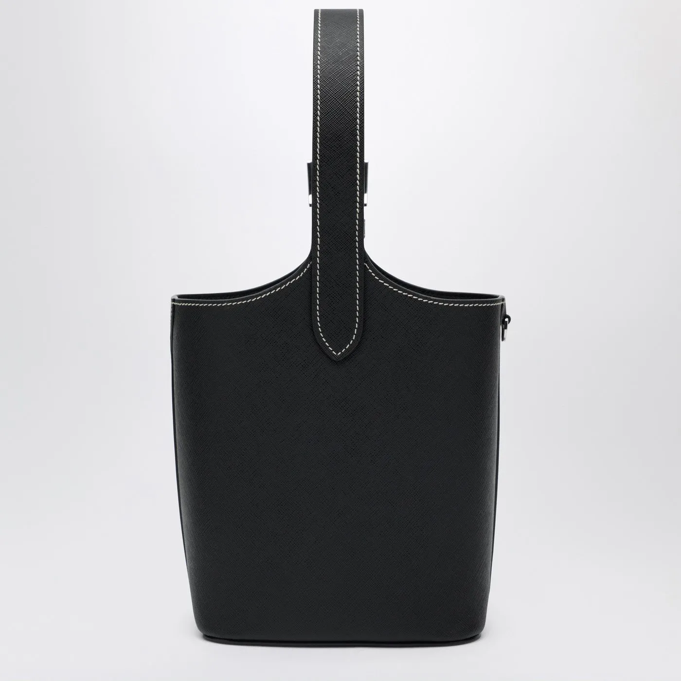 Black Smooth Leather Bucket Bag sold by Wanan Luxury product image thumbnail 2