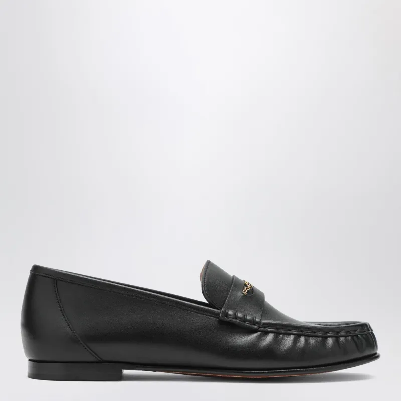 Black Leather Loafers made by Chloe