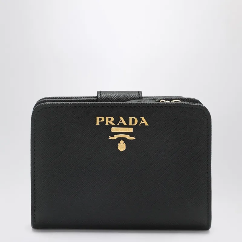 Small Black Saffiano Leather Wallet made by Prada