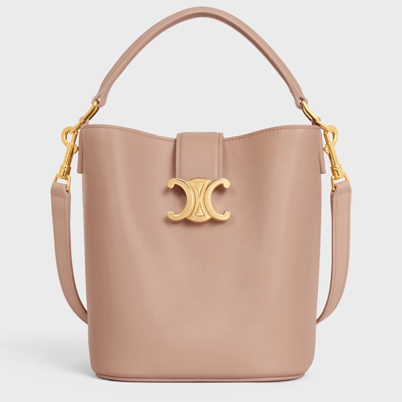 Small Bucket Louise In Soft Peach Smooth Calfskin sold by Wanan Luxury