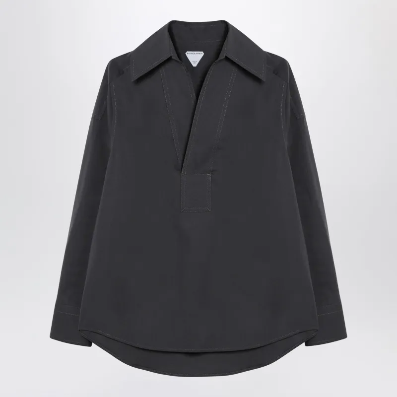 Grey Cotton And Silk Shirt made by Bottega Veneta