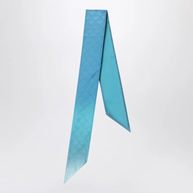 Turquoise Ribbon In Silk Twill made by Prada