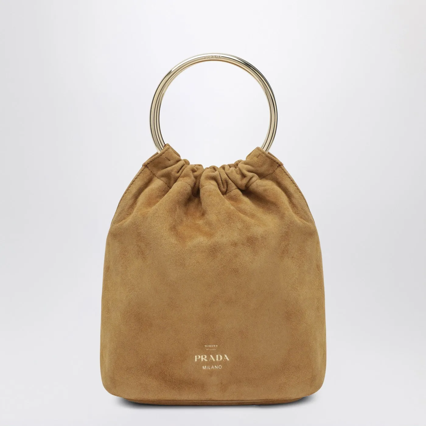 Mini Bucket Bag In Cinnamon Suede sold by Wanan Luxury