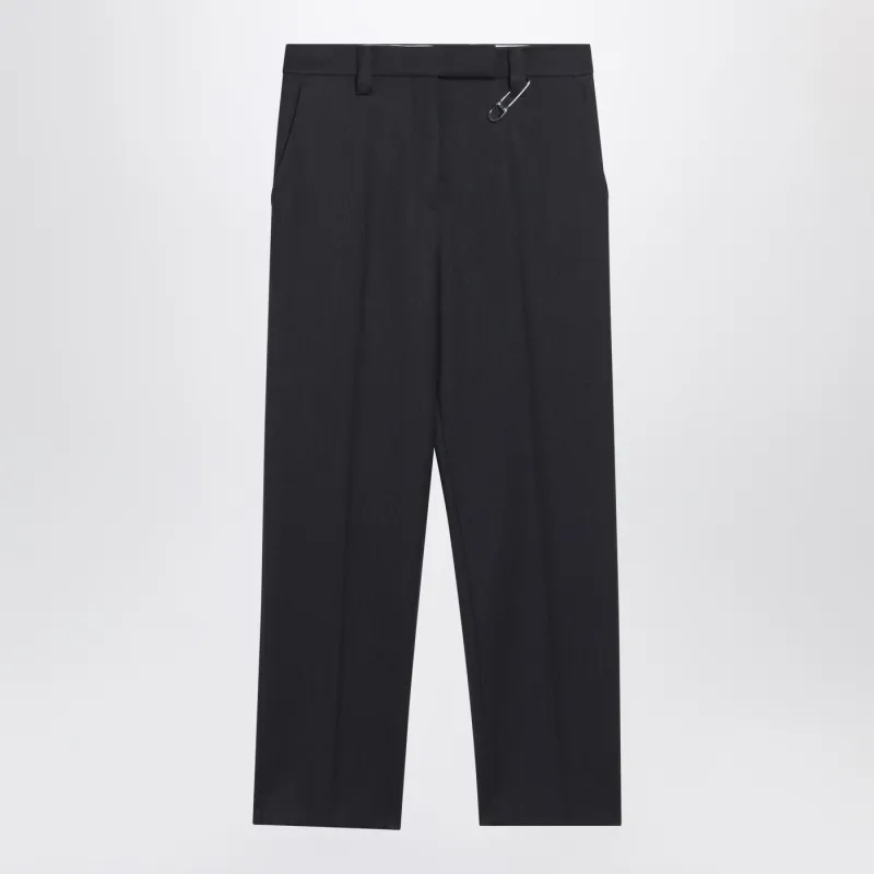 Anthracite Grey Wool Trousers made by Prada
