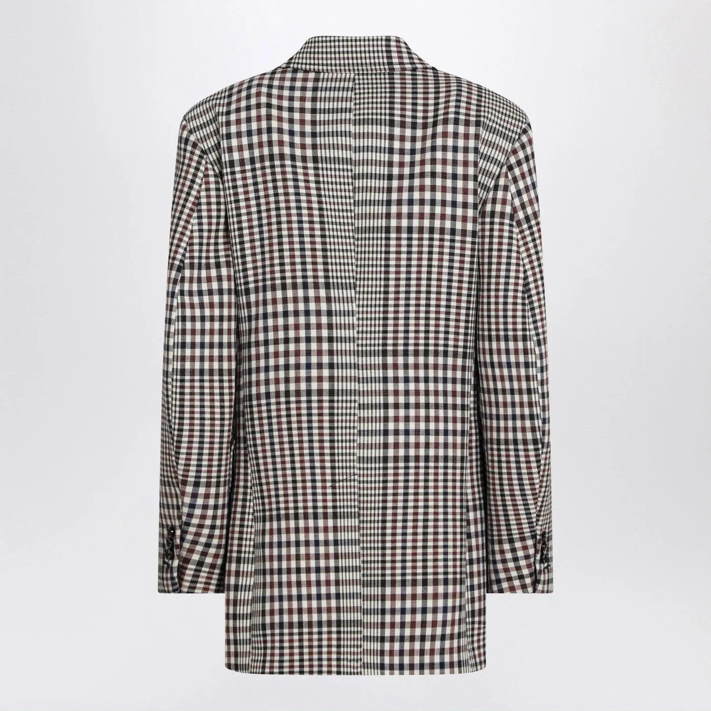 Double-Breasted Checkered Jacket In Structured Cotton sold by Wanan Luxury product image thumbnail 2