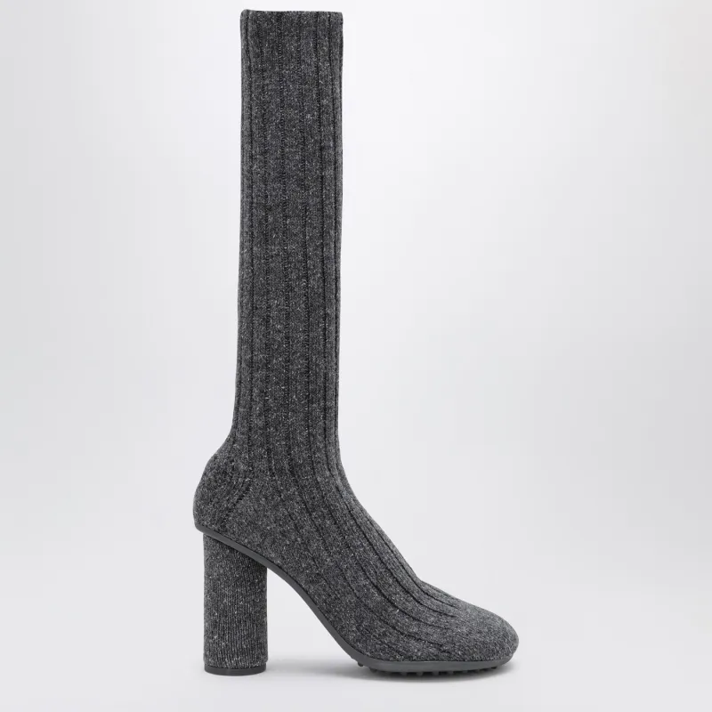 Atomic Anthracite Grey Sock Effect Boot In Wool Blend made by Bottega Veneta