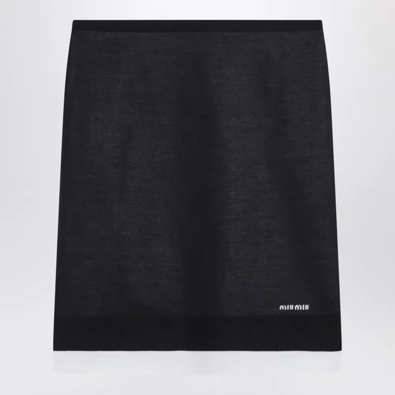 Skirt With Double Layer Blue/White made by Miu Miu