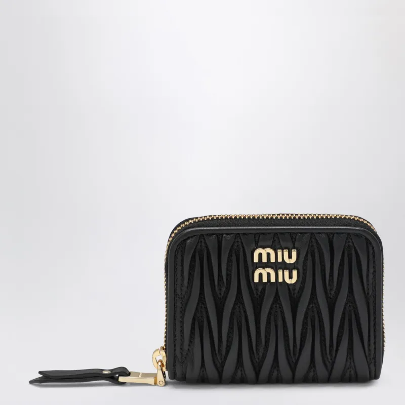 Black Matelassé Nappa Coin Purse made by Miu Miu