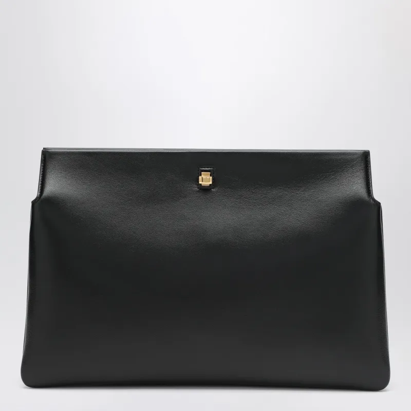 Black Leather Clutch Bag made by Wanan Luxury