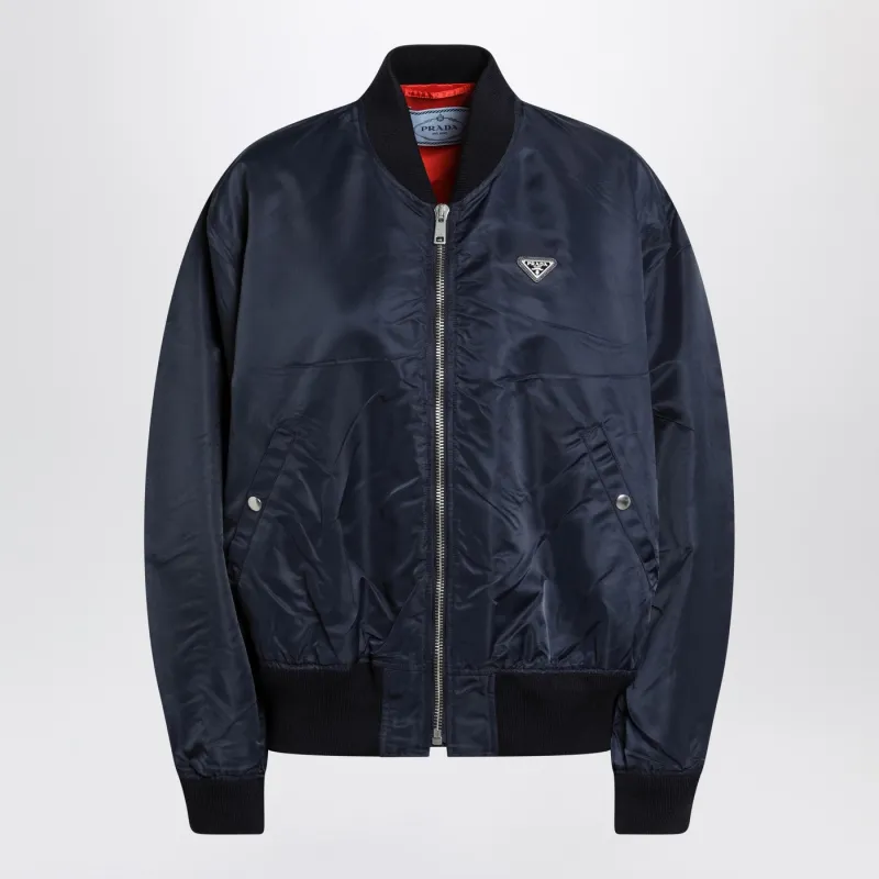 Blue Re-Nylon Bomber Jacket made by Prada