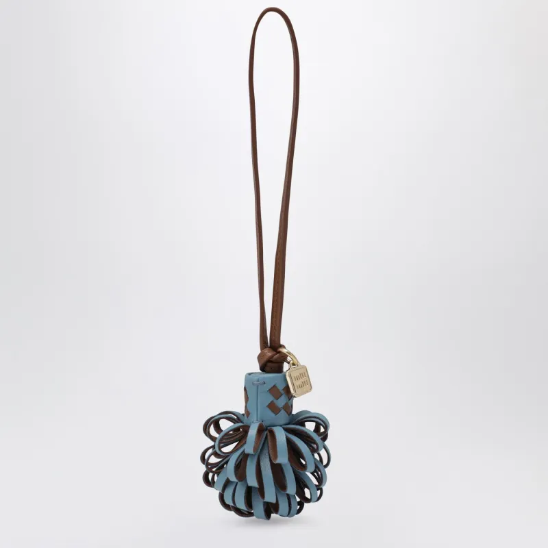 Blue/Brown Nappa Leather Charm made by Miu Miu