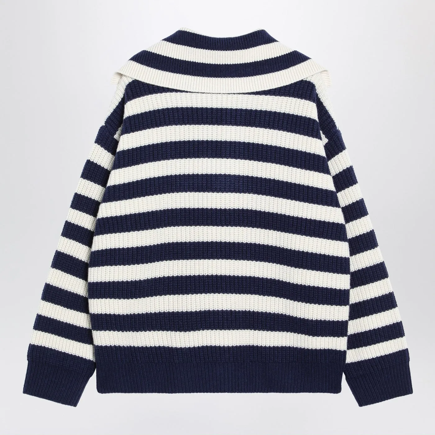 White/Blue Striped Wool-Blend Sweater sold by Wanan Luxury product image thumbnail 2