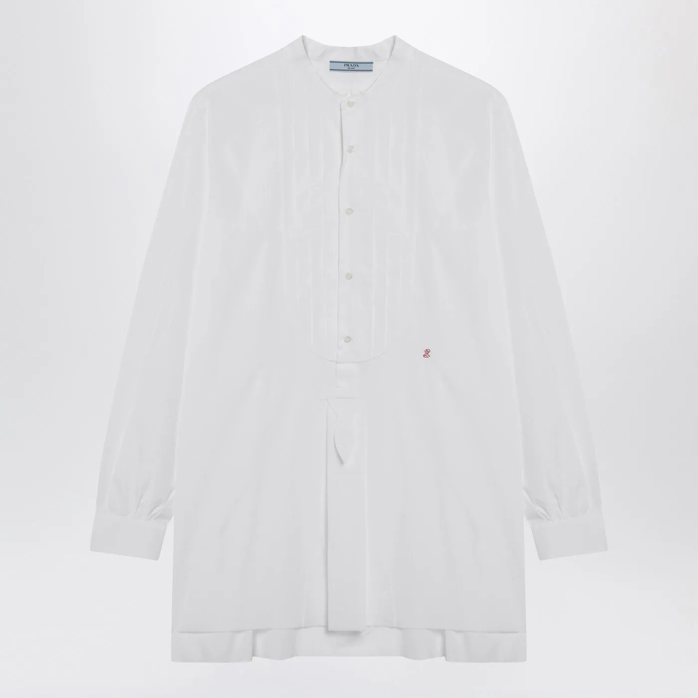 White Cotton Canvas Shirt sold by Wanan Luxury