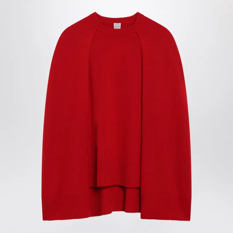 Red Cashmere Cape Sweater made by Toteme