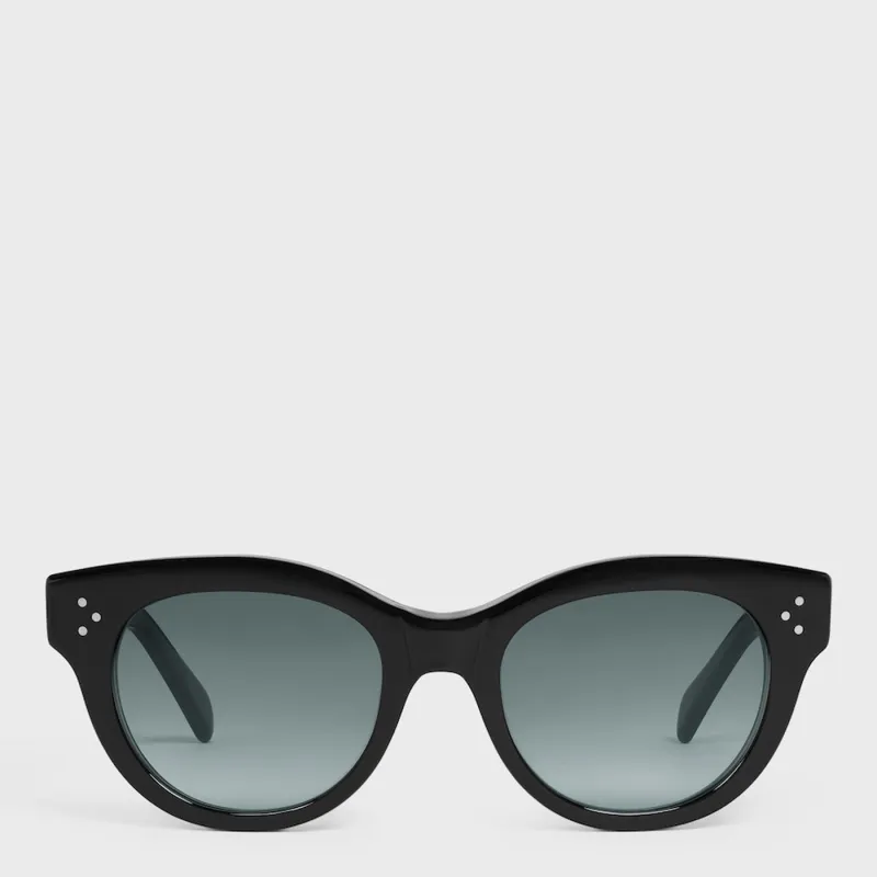 Round S332 Sunglasses In Acetate Black made by Celine