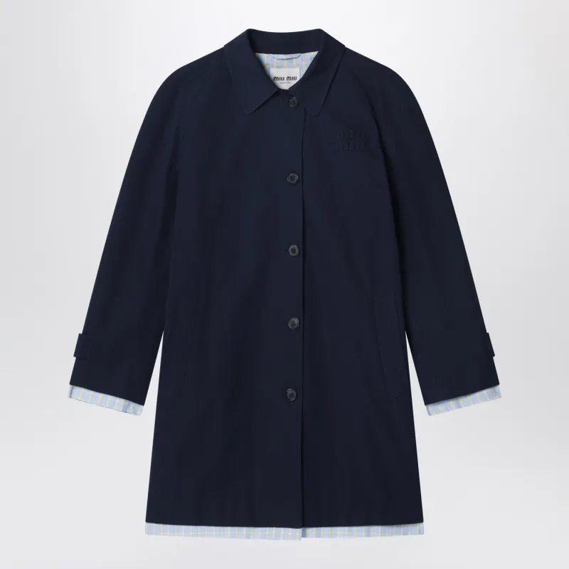 Blue Cotton Overcoat made by Miu Miu