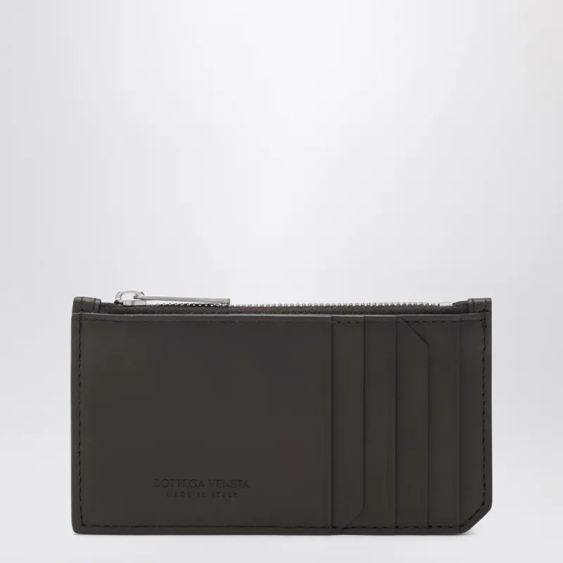 Fondente Intrecciato Zip Card Holder made by Bottega Veneta