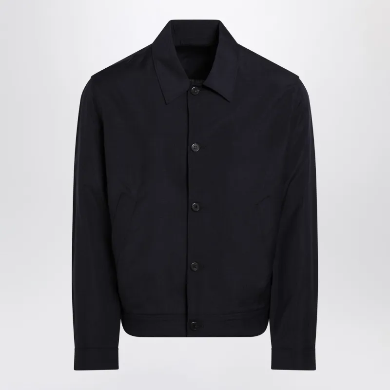 Blue Wool And Mohair Jacket made by Prada