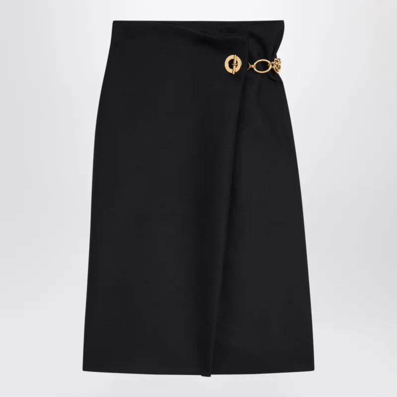 Black Midi Skirt In Mohair made by Celine