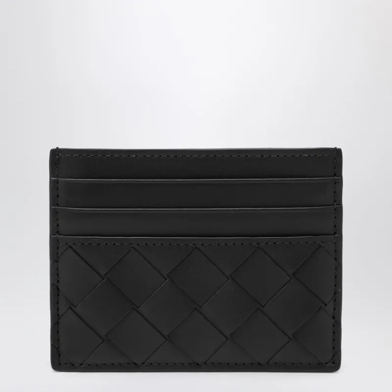 Black Intrecciato Card Holder made by Bottega Veneta