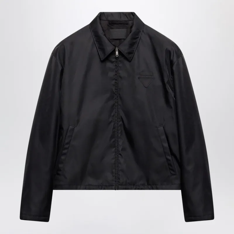 Black Jacket With Zip In Re-Nylon made by Prada