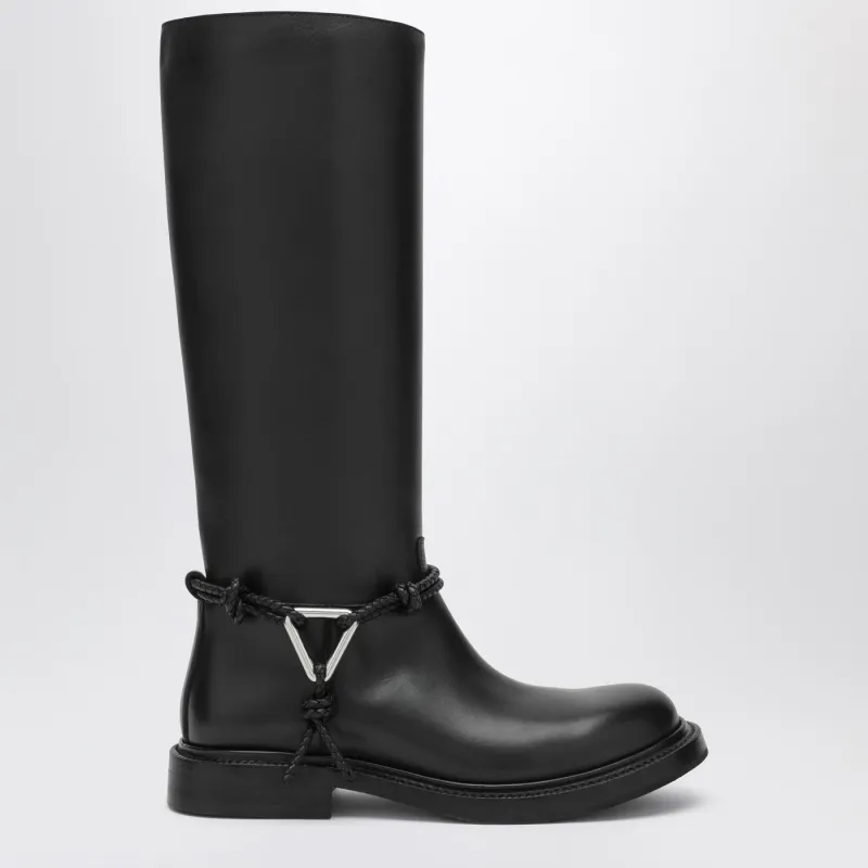 James Boots In Black Leather made by Bottega Veneta