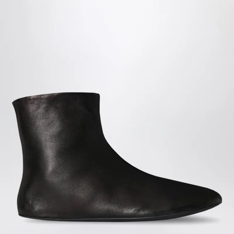 Stella Ankle Boots Black In Leather And Shearling made by The Row