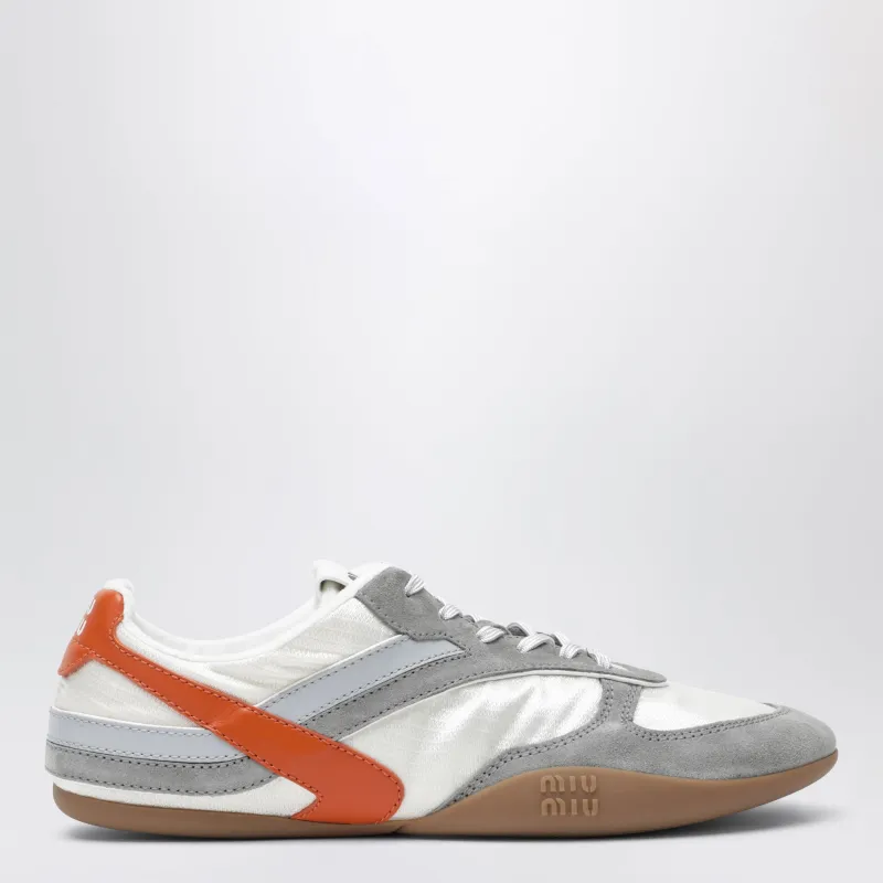 Gymnasium Sneakers In Talc/Papaya In Technical Fabric And Suede made by Miu Miu