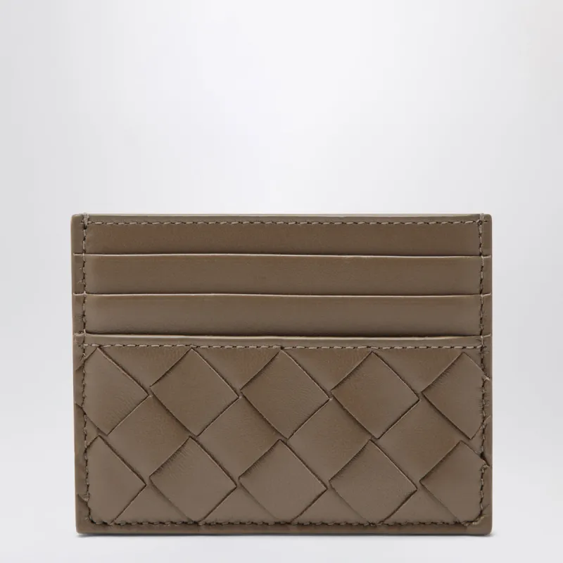 Beige Pinecone Cardholder In Intrecciato Leather made by Bottega Veneta